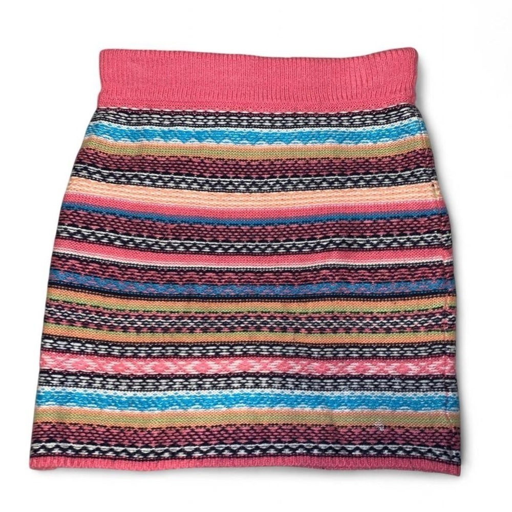 Mossimo Supply Co. Pink and Blue Striped knit Mini Skirt fair isle size XS multi